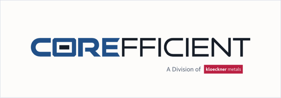 Logo of leading transformer core manufacturer, Corefficient, A Division of Kloeckner Metals